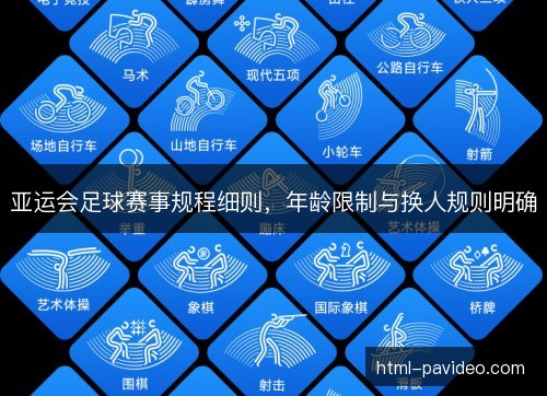亚运会足球赛事规程细则，年龄限制与换人规则明确
